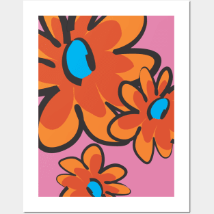 Orange flowers Posters and Art